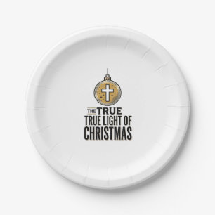 True Light of Christmas Vintage Christian Ornament Paper Plate
