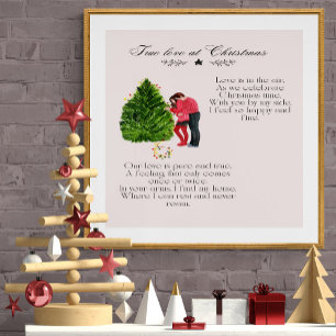 True Love at Christmas Romantic Couple Poem Poster