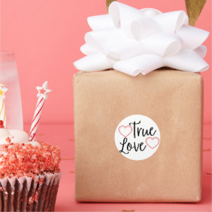 True Love Black Valentine's Classic Round Sticker