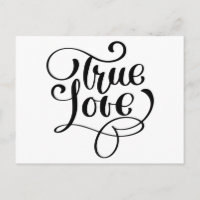 True Love Black & White Typography Wedding Bridal