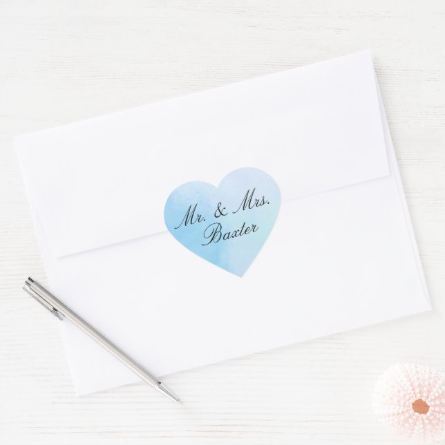 "True Love Blue"  Heart Sticker (Envelope)