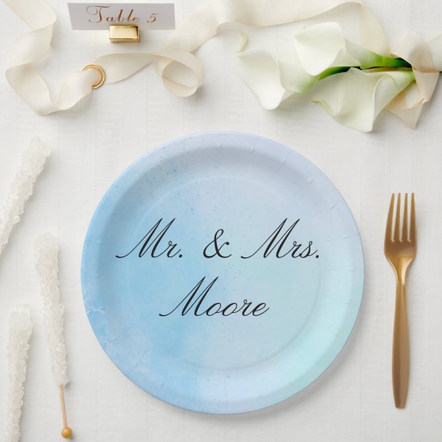 "True Love Blue" Paper Plates (Wedding)