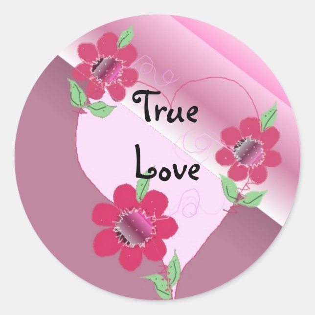 True Love Classic Round Sticker (Front)