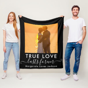 True Love Couple Photo Fleece Blanket