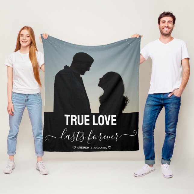 True Love Couple Photo Fleece Blanket (In Situ)