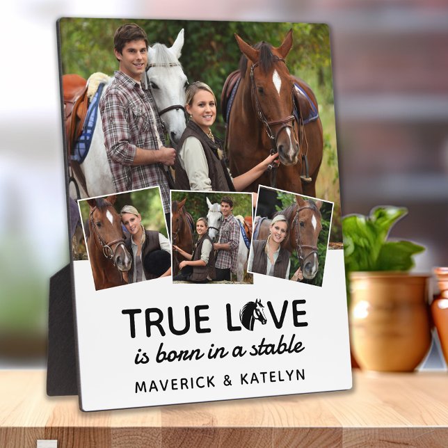 True Love Custom Equestrian Horse Lover 4 Photo Plaque (Creator Uploaded)