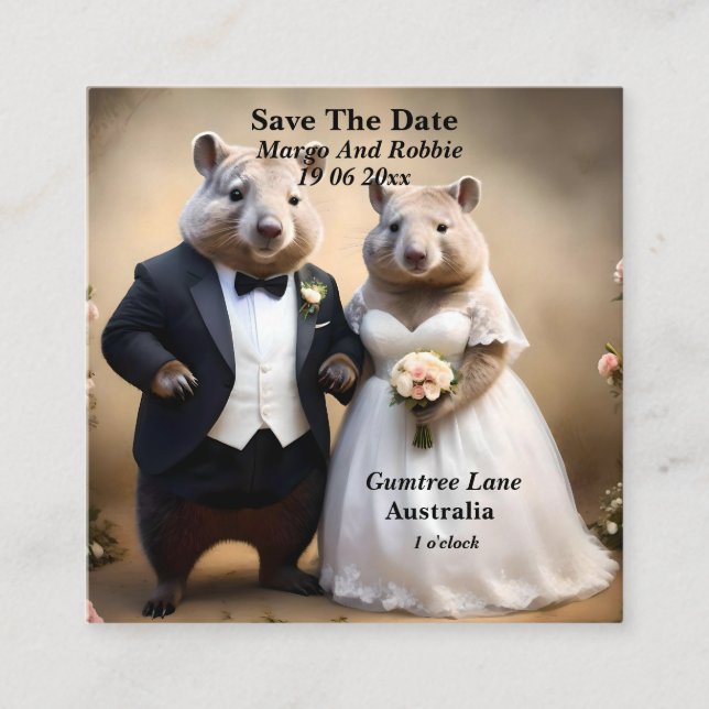 "True Love Down Under: Wombats Tying The Knot Enclosure Card (Front)