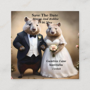 "True Love Down Under: Wombats Tying The Knot Enclosure Card