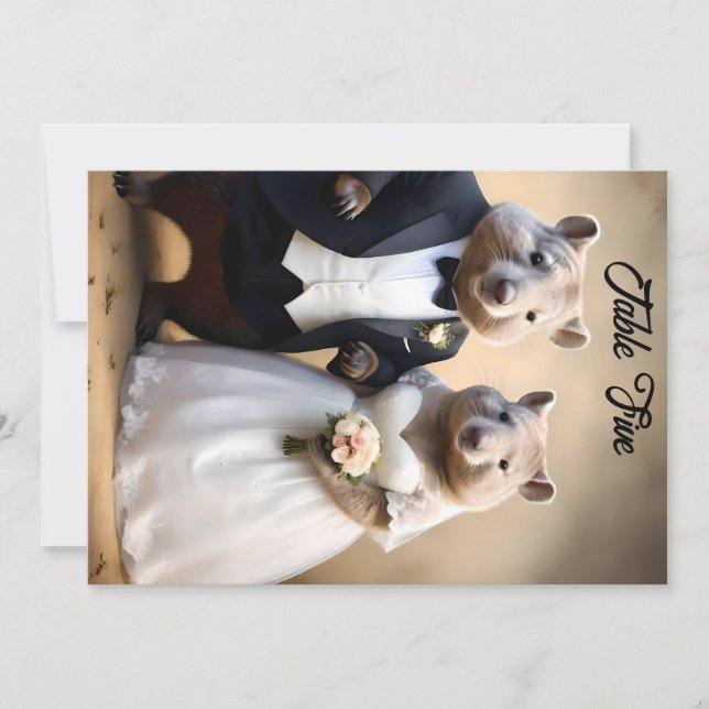 "True Love Down Under: Wombats Tying The Knot Holiday Card (Front)