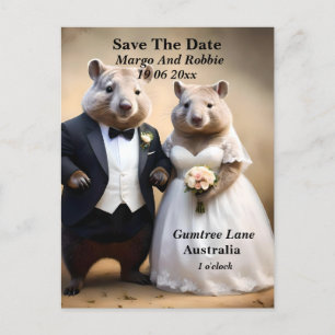 "True Love Down Under: Wombats Tying The Knot Postcard
