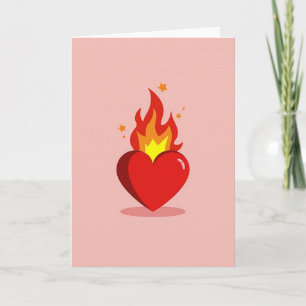 True Love Flaming Heart Card
