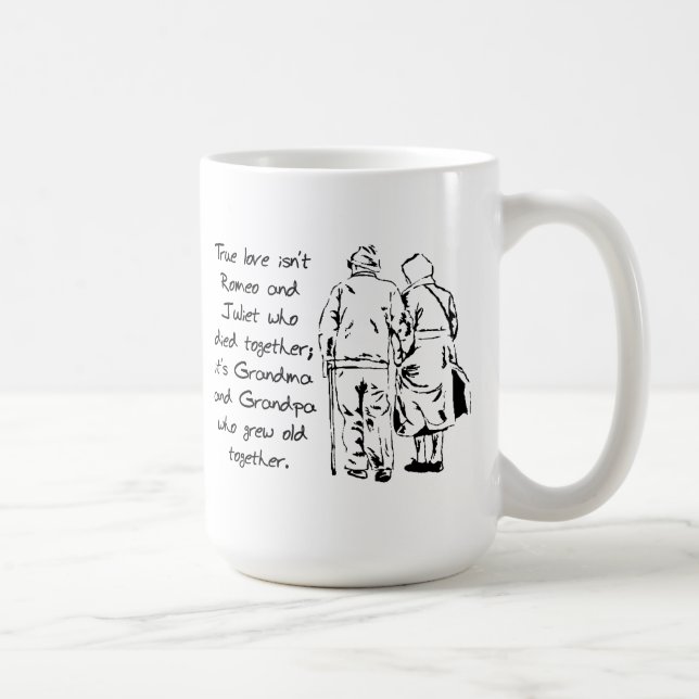 True Love Grows Old Funny Romantic Mug (Right)