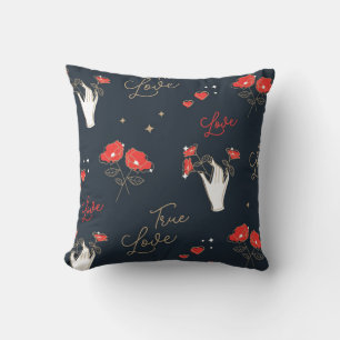 True Love Hands and Flowers Cushion
