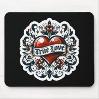 True Love Heart Tattoo Sticker Style Artistic