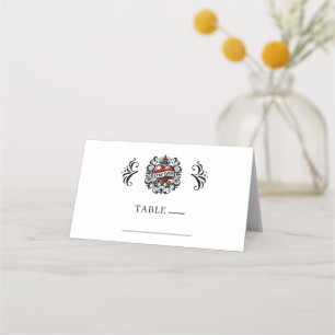True Love Heart Tattoo Sticker Wedding Place Card