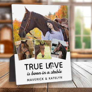 True Love Horse Lover Personalised 4 Photo Collage Plaque