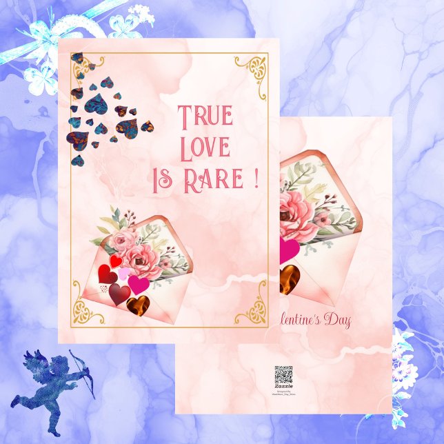 True Love Is Rare Valentine's Day Romantic Quote Holiday Card (True Love Is Rare Valentine's Day Romantic Quote Holiday Card)