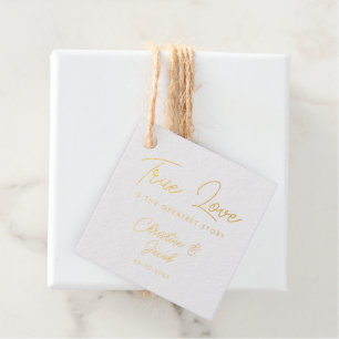 True Love is the Greatest Story - Elegant Wedding Favour Tags