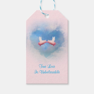 True Love Is Unbelievable-Flying Pigs Kissing Gift Tags