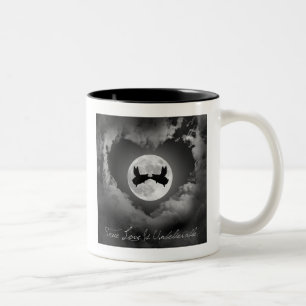 True Love Is Unbelievable-Flying Pigs Kissing Two-Tone Coffee Mug