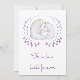True Love Lasts Forever Polar Bear Valentines Day Holiday Card