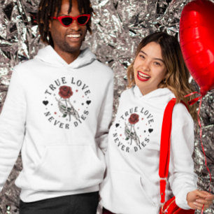 True Love never Dies Valentine Skeleton Hoodie