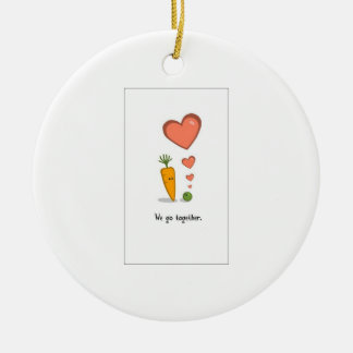 true love, peas and carrots ceramic tree decoration