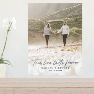 True Love photo modern minimal personalised Foil Prints