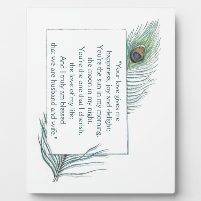 True Love Quote Husband Wife Wedding Plaque (Front)