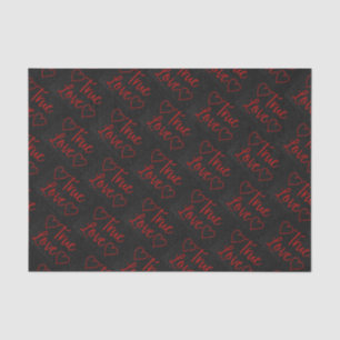 True Love Red Glitter Valentine's Tissue Paper