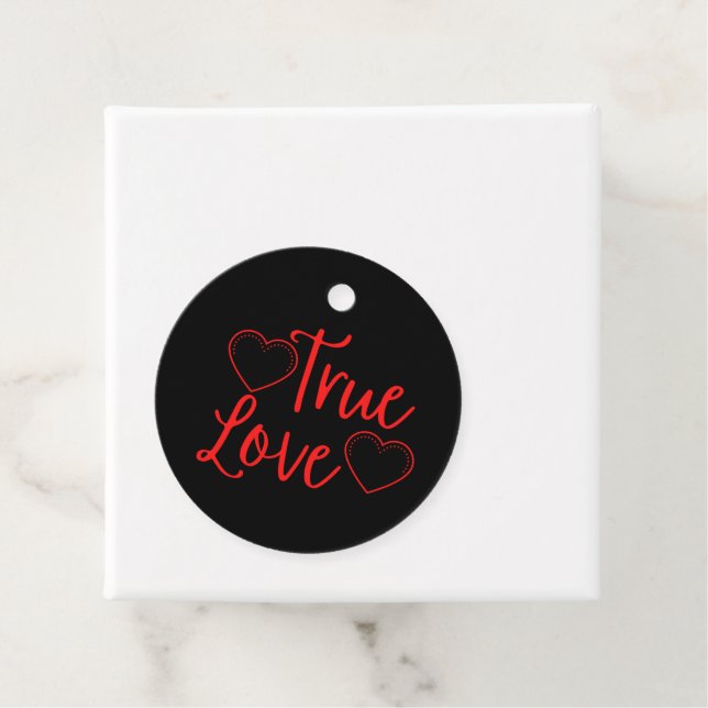 True Love Red Valentine's Favour Tags (In Situ)