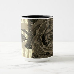 True Love Rose Romantic Valentine's Day B&W Mug