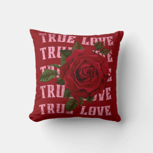 True Love Rose Romantic Valentine's Day Cushion