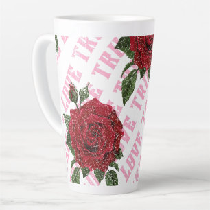 True Love Rose Romantic Valentine's Day Latte Mug