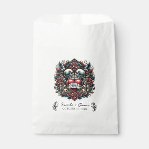 True Love Skeleton Heart Tattoo Wedding Favour Bag