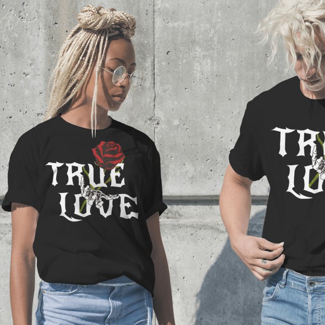 True love Skull Bones and Red Flower T-Shirt (Creator Uploaded)