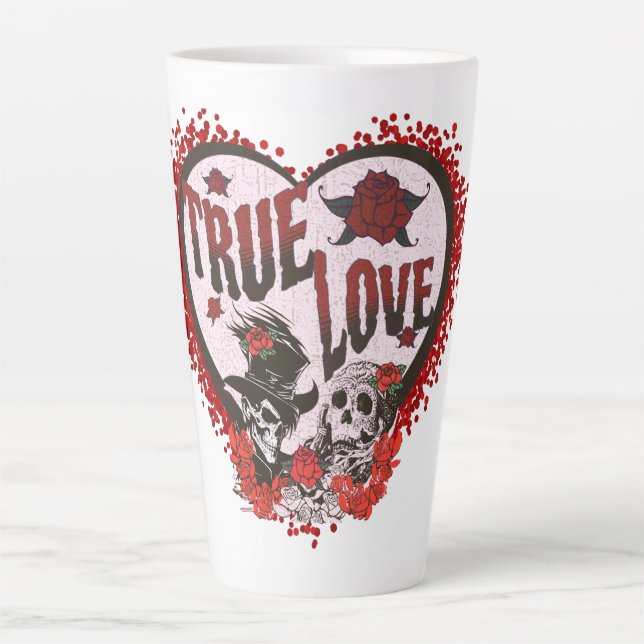True Love Skull Couple Latte Mug (Front)