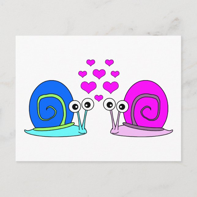 True Love - Snail Cartoon Postcard (Front)
