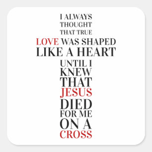 True love square sticker