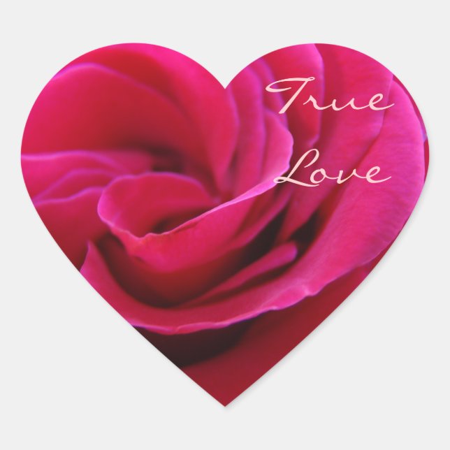 True Love stickers Pink Rose Flowers Wedding seals (Front)