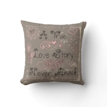 True Love Story Never Ends Pillow