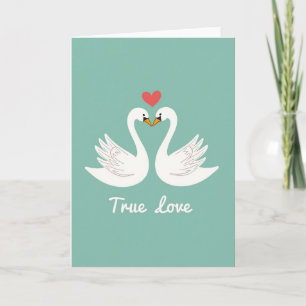 True Love Swans Graphic Card