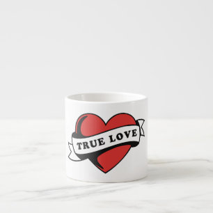True Love Tattoo Heart Classic Romance Design Espresso Cup