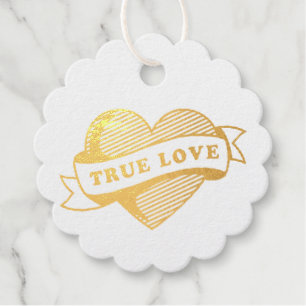 True Love Tattoo Heart Classic Romance Design Favour Tags