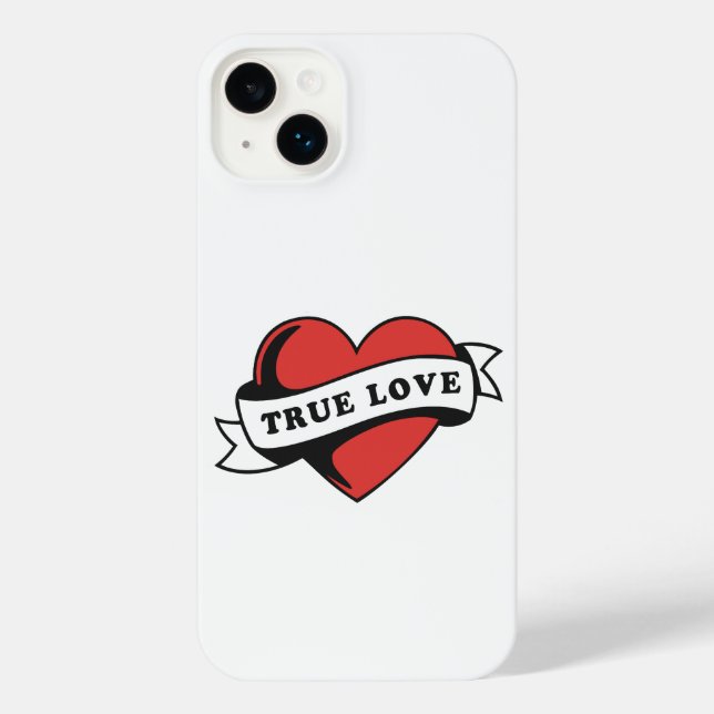 True Love Tattoo Heart | Classic Romance Design iPhone Case (Back)