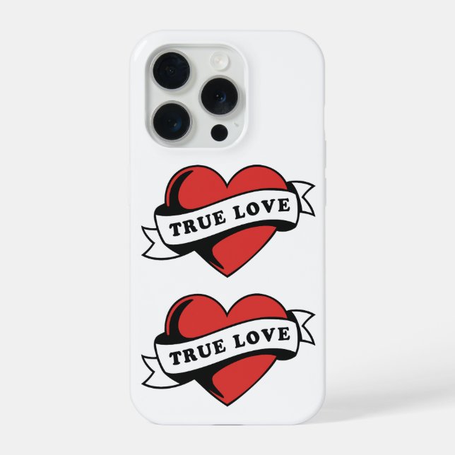 True Love Tattoo Heart | Classic Romance Design iPhone Case (Back)