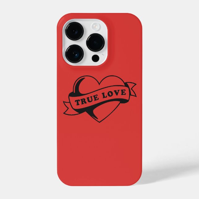 True Love Tattoo Heart | Classic Romance Design iPhone Case (Back)