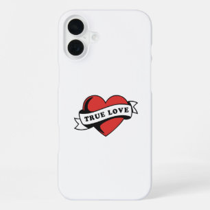 True Love Tattoo Heart Classic Romance Design iPhone 16 Plus Case