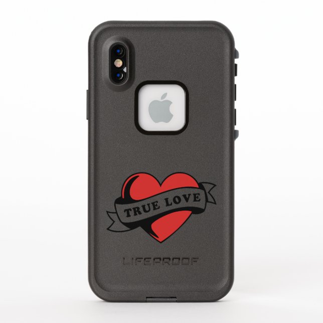 True Love Tattoo Heart | Classic Romance Design LifeProof iPhone Case (Back)