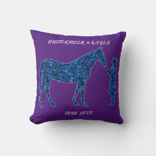 "TRUE LOVE" THROW PILLOW WITH PERSONALIZED NAME.